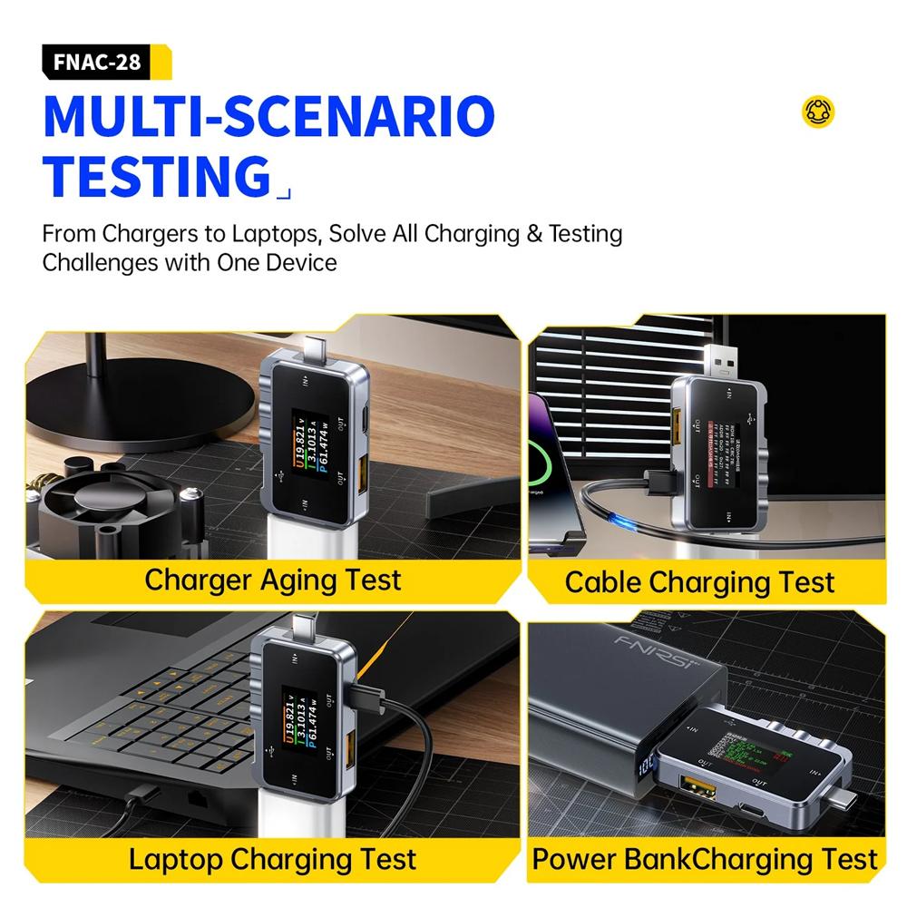 FNIRSI USB tester φόρτισης FNAC-28, USB & USB-C - Image 6