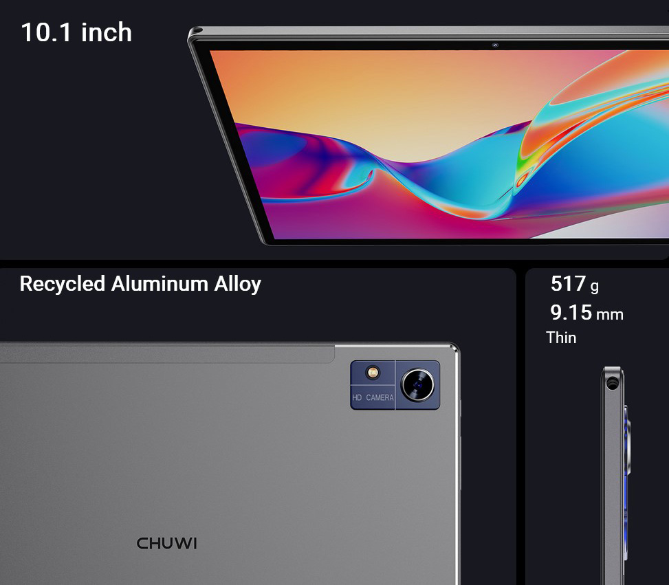 CHUWI tablet Hi10 XPro, 10.1" HD, 4/128GB, 4G, 7000mAh, Android 15, γκρι - Image 4