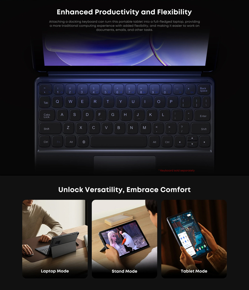 CHUWI tablet Hi10 X1 με πληκτρολόγιο, 10.1", 8/256GB, Windows 11 Home, 3400mAh, γκρι - Image 14