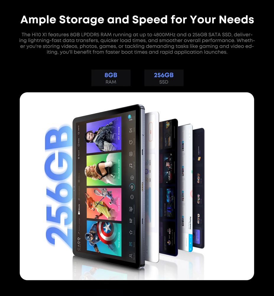 CHUWI tablet Hi10 X1 με πληκτρολόγιο, 10.1", 8/256GB, Windows 11 Home, 3400mAh, γκρι - Image 15