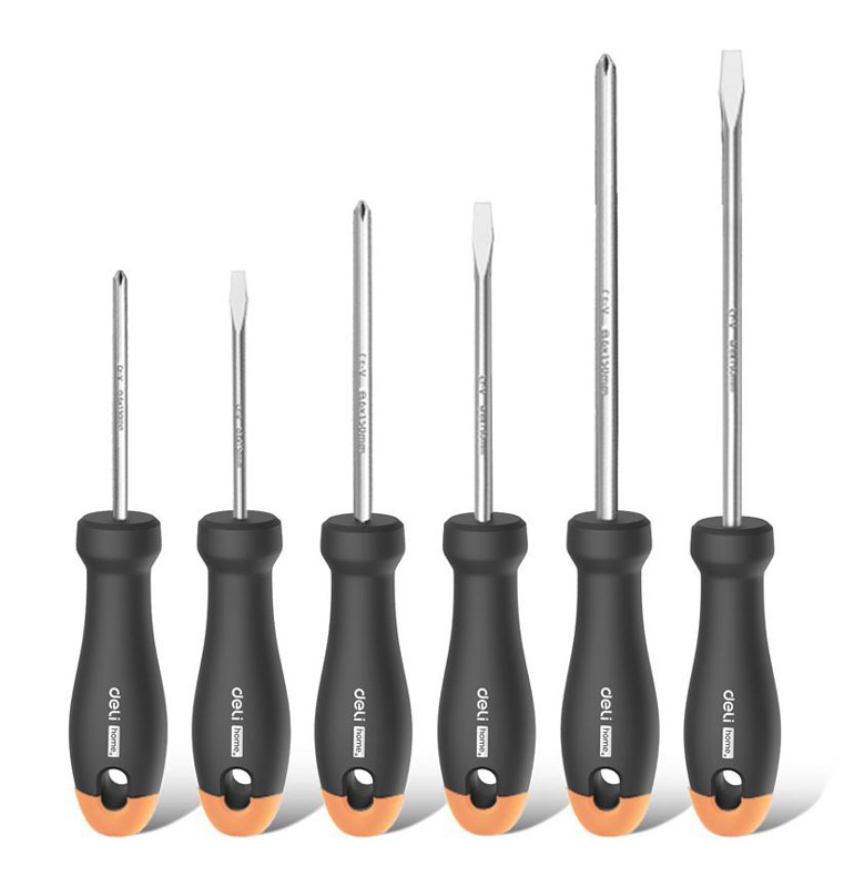 DELI σετ κατσαβίδια HT1006C, 3x ίσια & 3x σταυρωτά, μαγνητικά, 6τμχ