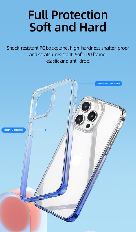 USAMS θήκη Binz για iPhone 14 Pro Max, μπλε & διάφανη - Image 3