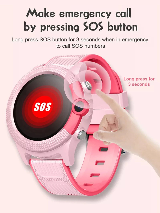 INTIME GPS smartwatch για παιδιά IT-051, 1.28", camera, 4G, IPX7, μαύρο - Image 4