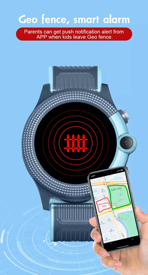 INTIME GPS smartwatch για παιδιά IT-052, 1.28", camera, 4G, IPX7, μπλε - Image 7