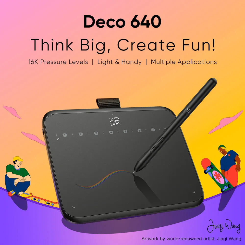 XP-PEN ταμπλέτα σχεδίασης με γραφίδα Deco 640, 160x90mm, μαύρο - Image 2