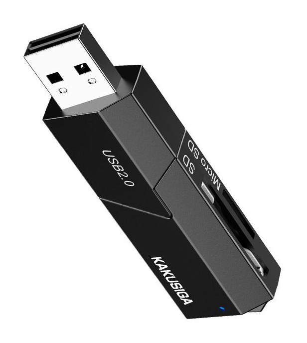 KAKUSIGA card reader KSC-1411 για SD & micro SD, 480Mbps, USB σύνδεση, μαύρο - Image 3