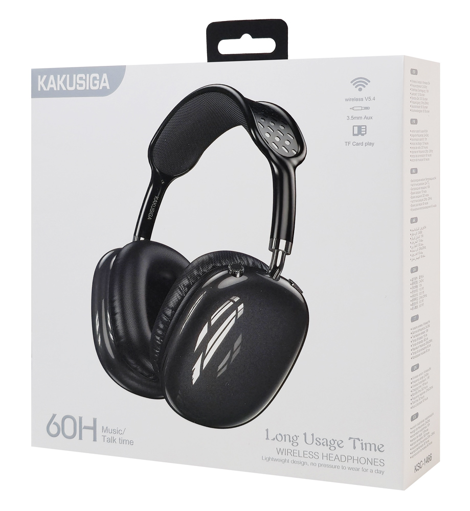 KAKUSIGA headphones KSC-1466, ασύρματα & ενσύρματα, micro SD, 40mm, 400mAh, μαύρα - Image 4