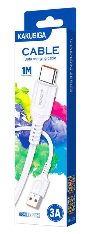 KAKUSIGA καλώδιο USB-C σε USB KSC-805, 3A, 480Mbps, 1m, λευκό - Image 4