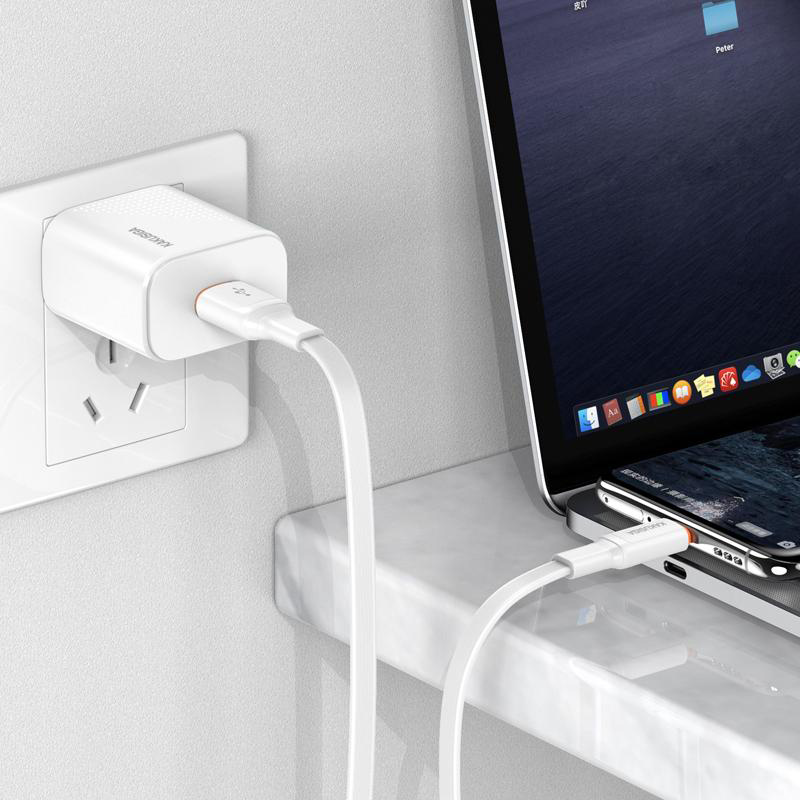KAKUSIGA καλώδιο USB-C σε USB KSC-999, 5A, 480Mbps, flat, 1m, μαύρο - Image 2