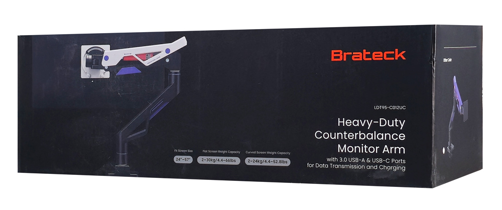 BRATECK gaming βάση γραφείου οθόνης LDT95-C012UC, 24-57", έως 30kg, heavy duty - Image 9