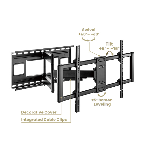 BRATECK επιτοίχια βάση τηλεόρασης LPA77-483, 43-90", 80kg, heavy duty, full motion - Image 5