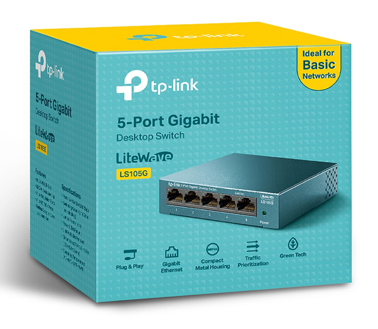 TP-LINK Desktop Switch LS105G, 5-port 10/100/1000Mbps, Ver. 1.0 - Image 6