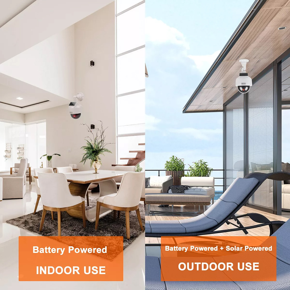 Ψεύτικη κάμερα CCTV LXKAM15 με LED, ηλιακή, λευκή - Image 2