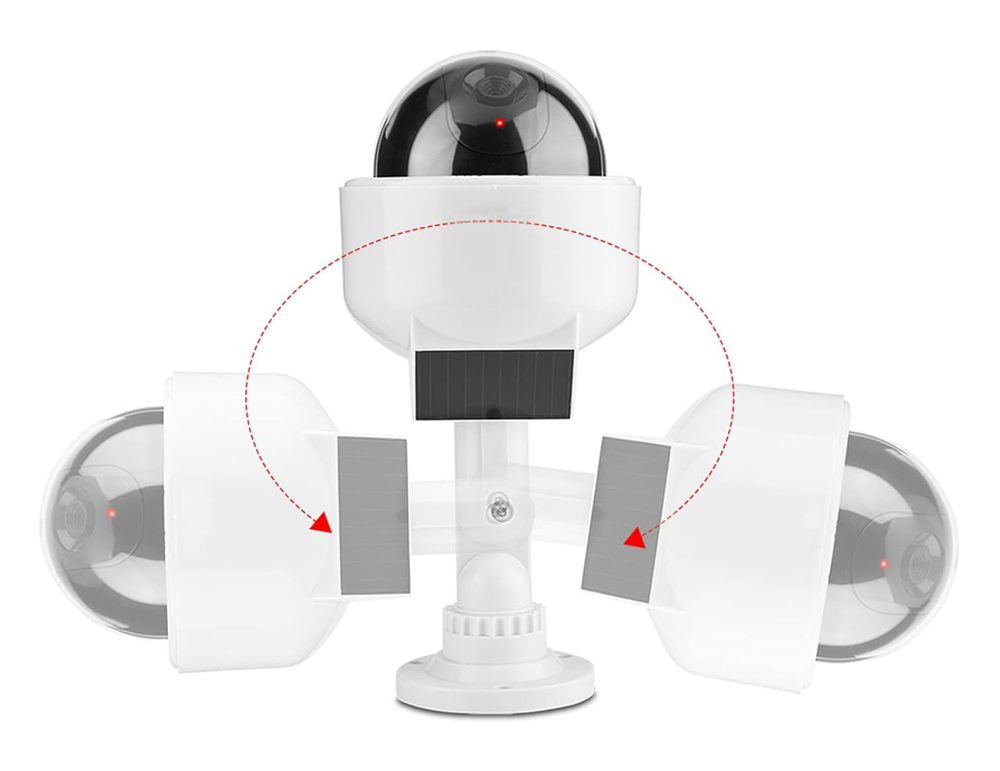 Ψεύτικη κάμερα CCTV LXKAM15 με LED, ηλιακή, λευκή - Image 3