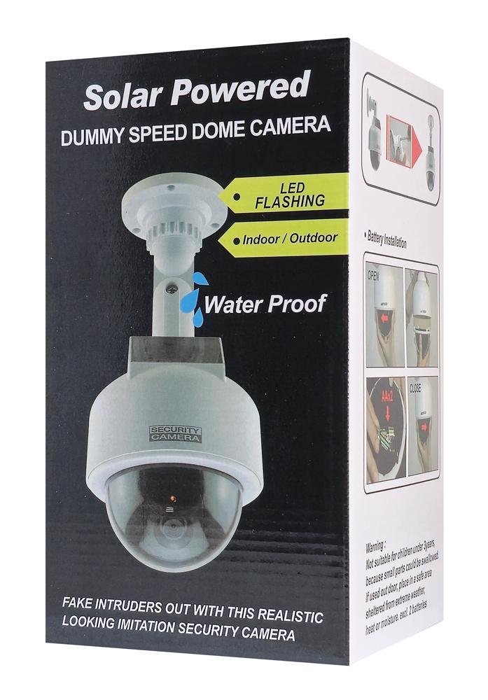 Ψεύτικη κάμερα CCTV LXKAM15 με LED, ηλιακή, λευκή - Image 4