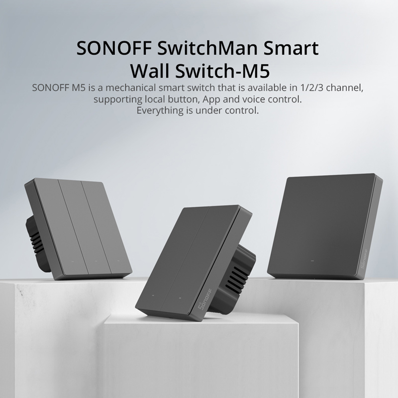 SONOFF smart διακόπτης M5-3C-86, τριπλός, WiFi, γκρι - Image 2