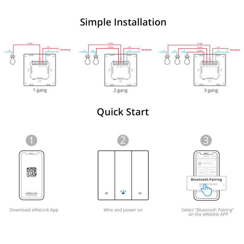 SONOFF smart διακόπτης M5-3C-86, τριπλός, WiFi, γκρι - Image 6