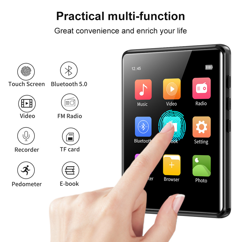 RUIZU MP3 player M6 με οθόνη αφής 2.8", 8GB, ελληνικό μενού, μαύρο - Image 2