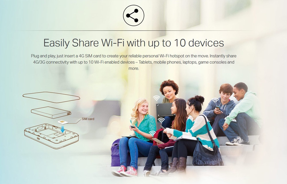 TP-LINK Advanced Mobile WiFi 4G Modem M7350, 2000mAh, Ver. 5.0 - Image 6