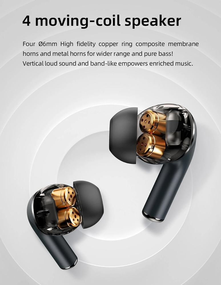 MIBRO earphones με θήκη φόρτισης M1, TWS, ENC, 25/350mAh, μπλε - Image 3