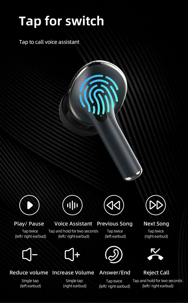 MIBRO earphones με θήκη φόρτισης M1, TWS, ENC, 25/350mAh, μπλε - Image 7