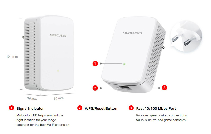 MERCUSYS Wi-Fi range extender ME10, 300Mbps, Ver. 1.0 - Image 4