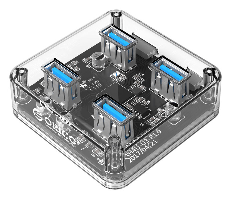 ORICO USB hub MH4U-U3, 4x θυρών, 5Gbps, διάφανο - Image 3