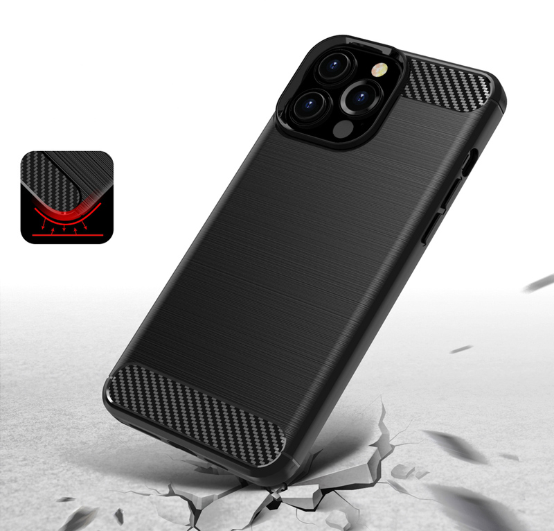 POWERTECH Θήκη Carbon MOB-1657 για iPhone 13 Pro, μαύρη - Image 3