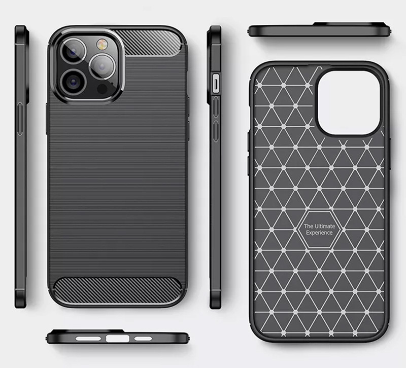 POWERTECH θήκη Carbon MOB-1929 για iPhone 15 Pro, μαύρη - Image 2