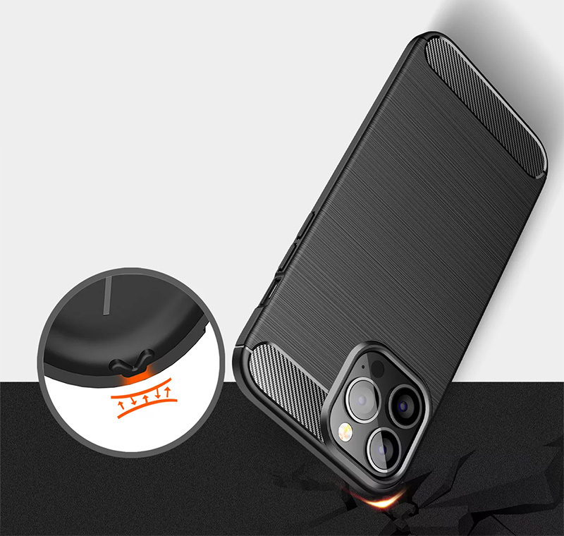 POWERTECH θήκη Carbon MOB-1929 για iPhone 15 Pro, μαύρη - Image 3