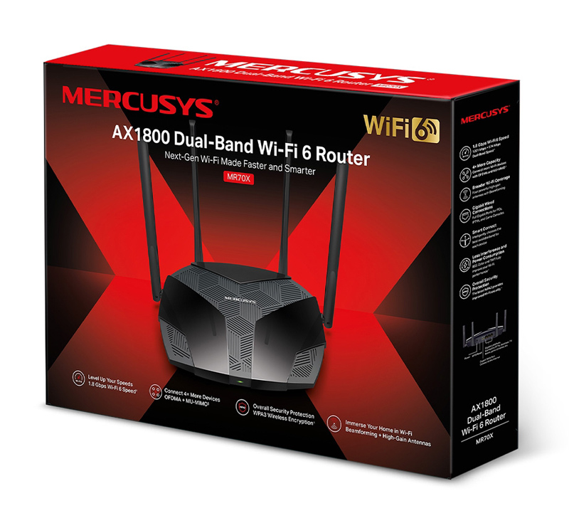 MERCUSYS router MR70X, Wi-Fi 6, 1800Mbps AX1800, Dual Band, Ver. 1.0 - Image 4