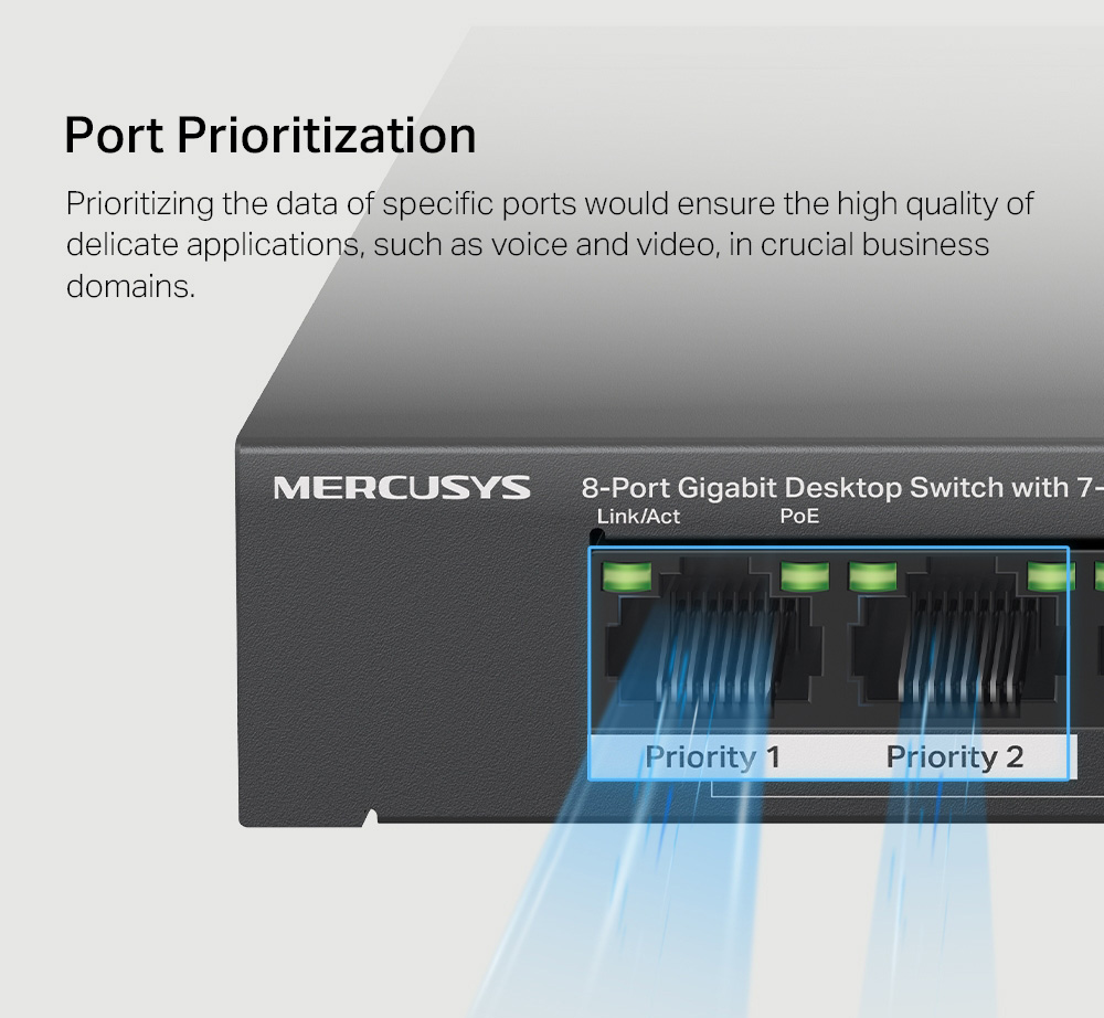 MERCUSYS Desktop Switch MS108GP, 8x 10/100/1000 Mbps, PoE+, Ver. 1.0 - Image 6