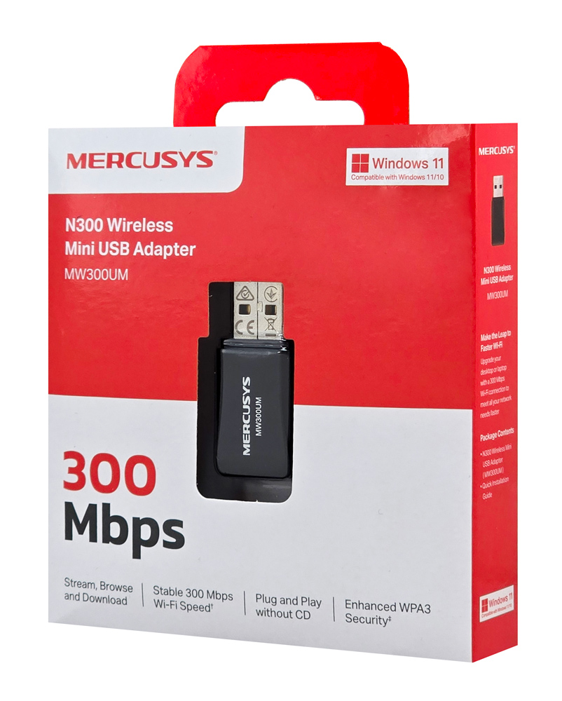 MERCUSYS ασύρματος USB αντάπτορας δικτύου MW300UM, 300Mbps, Ver 4.0 - Image 6