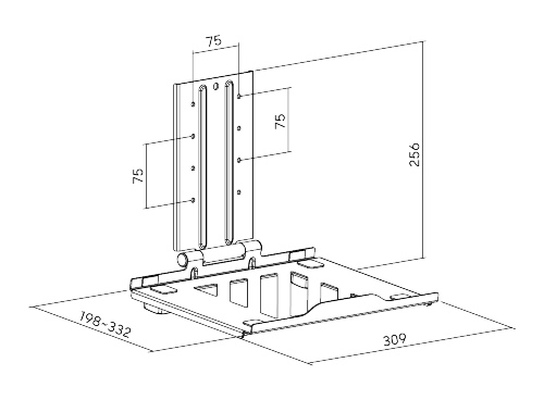 BRATECK βάση laptop NBH-7 για βάση οθονών VESA, έως 17", μαύρη - Image 6