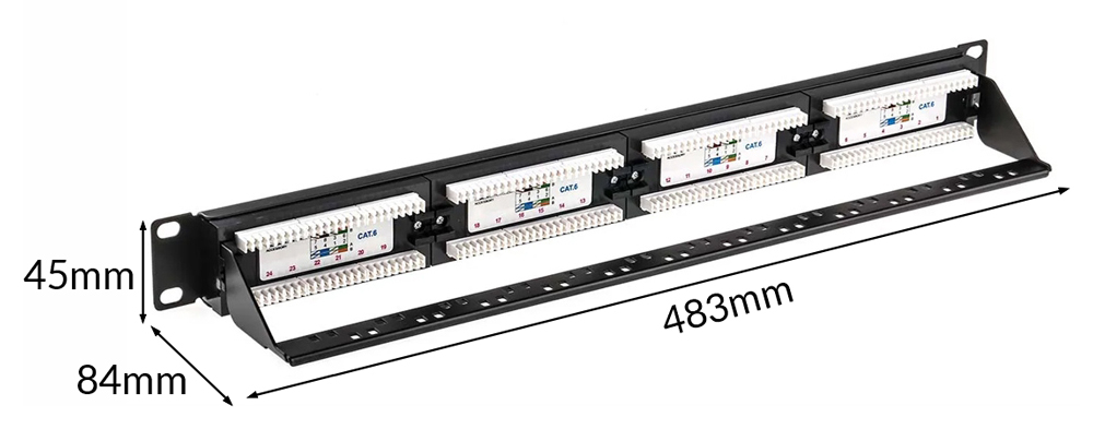 POWERTECH patch panel NETW-0027 για rack 19"/1U, 24 θυρών, CAT 6 UTP, μαύρο - Image 6