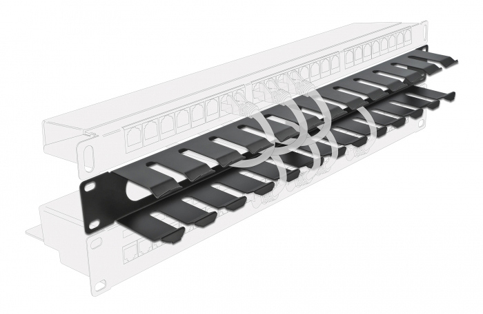 POWERTECH cable management NETW-0047 για rack 19"/1U, μεταλλικό, μαύρο - Image 2