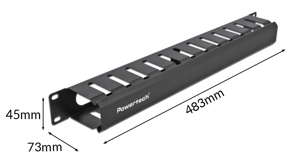 POWERTECH cable management NETW-0047 για rack 19"/1U, μεταλλικό, μαύρο - Image 5