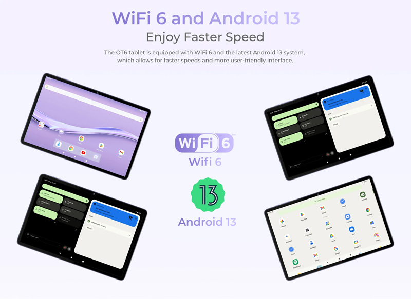 OUKITEL tablet OT6, 10.1" FHD+, 4/64GB, 8000mAh, Android 13, γκρι - Image 6