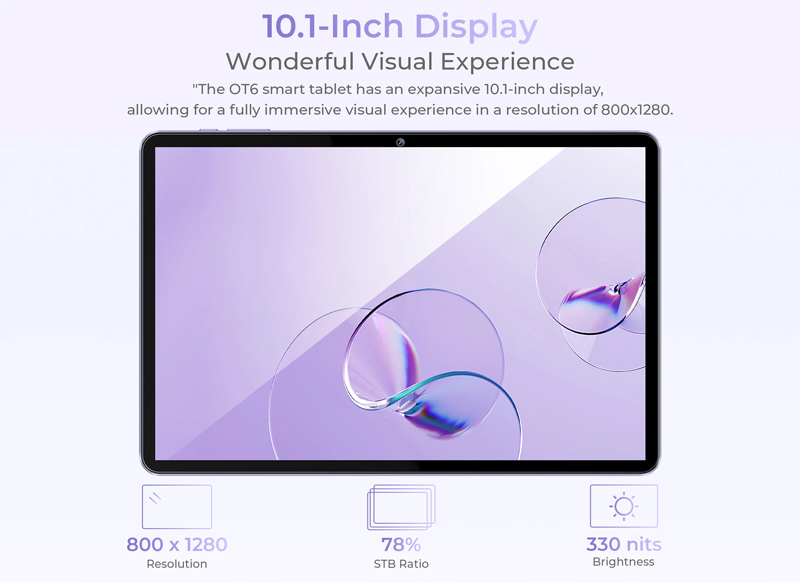 OUKITEL tablet OT6, 10.1" FHD+, 4/64GB, 8000mAh, Android 13, γκρι - Image 9