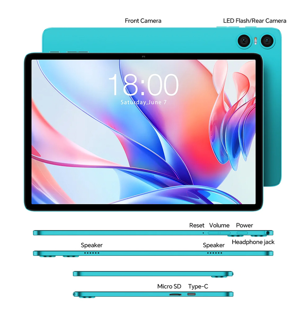 TECLAST tablet P33 με πληκτρολόγιο/ποντίκι/στυλό αφής/θήκη/βάση, 10.1", 3/64GB, Android 15, 6000mAh, μπλε - Image 7