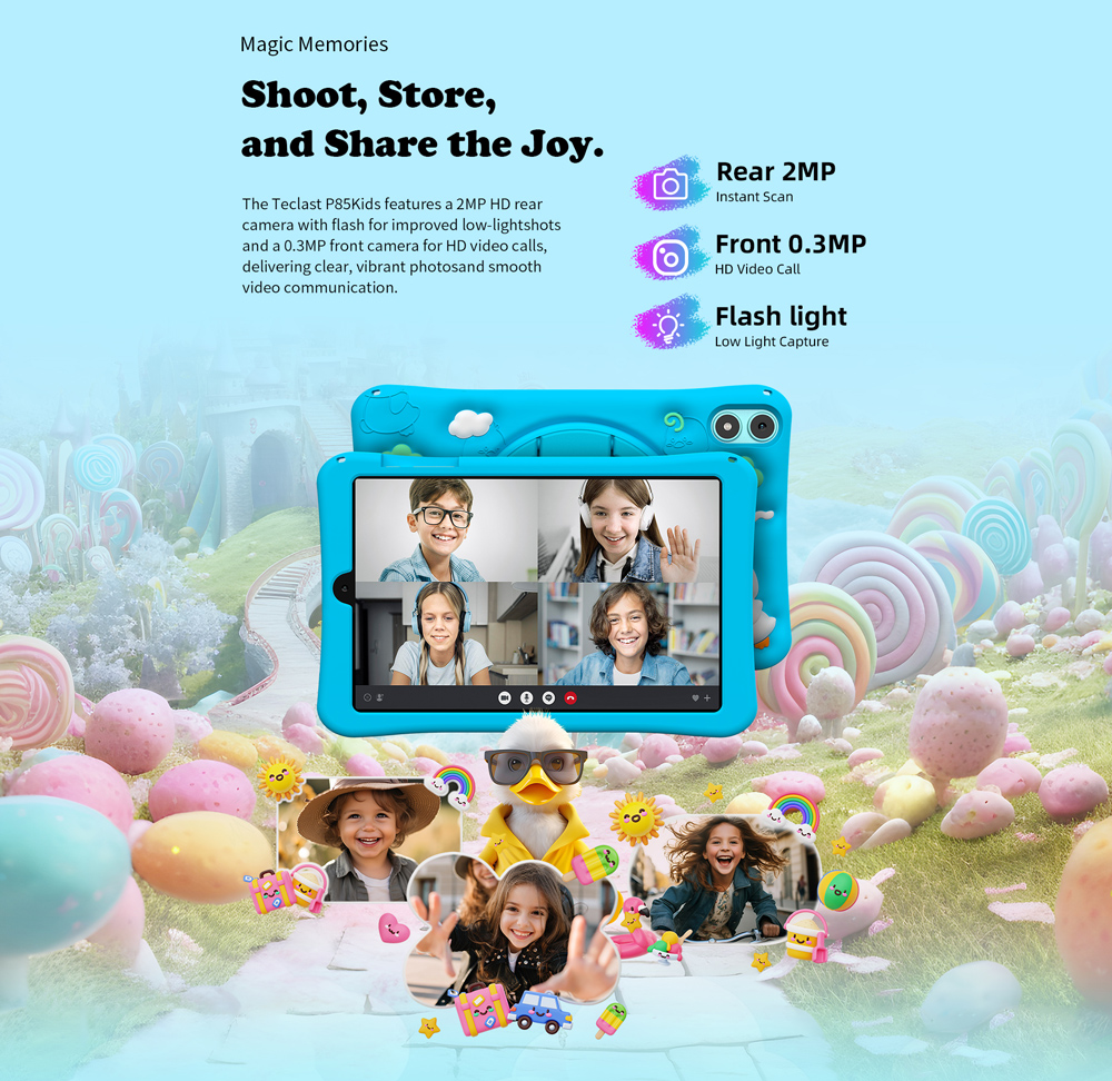 TECLAST tablet P85 Kids, 8", 3/64GB, Android 15, 5000mAh, ροζ - Image 5