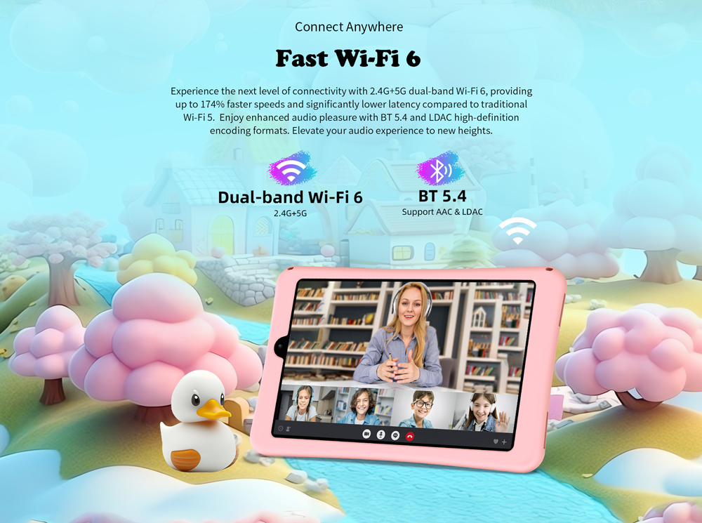 TECLAST tablet P85 Kids, 8", 3/64GB, Android 15, 5000mAh, ροζ - Image 6