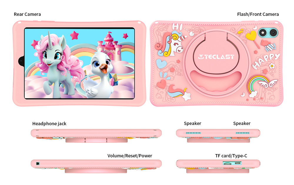 TECLAST tablet P85 Kids, 8", 3/64GB, Android 15, 5000mAh, ροζ - Image 7