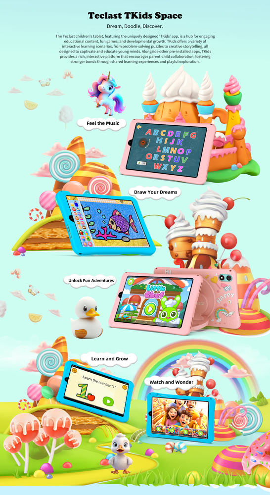 TECLAST tablet P85 Kids, 8", 3/64GB, Android 15, 5000mAh, ροζ - Image 12