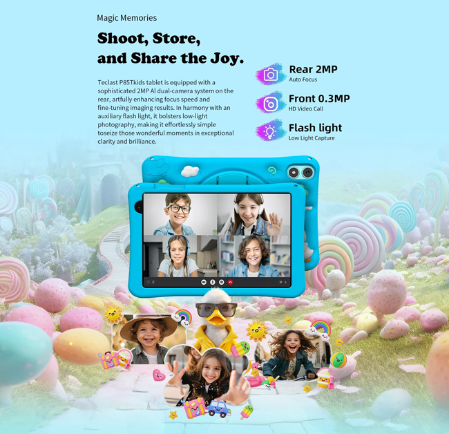 TECLAST tablet P85T Kids, 8" HD, 4/64GB, Android 14, 5000mAh, ροζ - Image 4