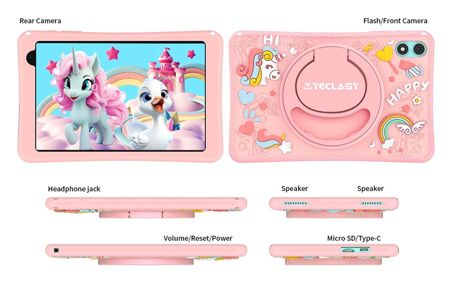 TECLAST tablet P85T Kids, 8" HD, 4/64GB, Android 14, 5000mAh, ροζ - Image 5