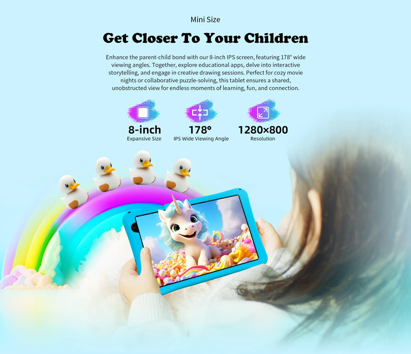 TECLAST tablet P85T Kids, 8" HD, 4/64GB, Android 14, 5000mAh, ροζ - Image 11
