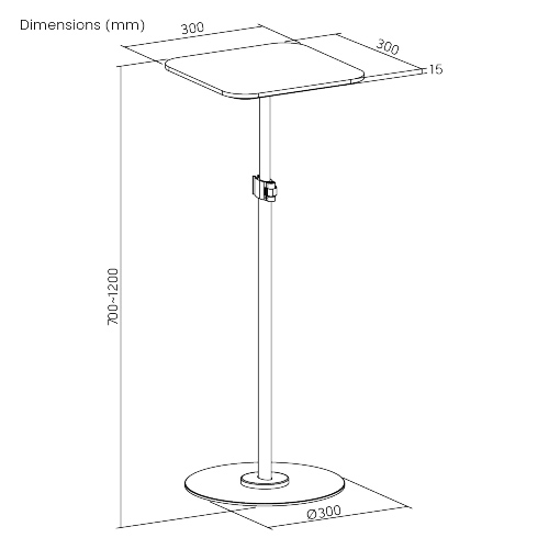 BRATECK βάση projector δαπέδου PRB-23P, έως 6kg - Image 3