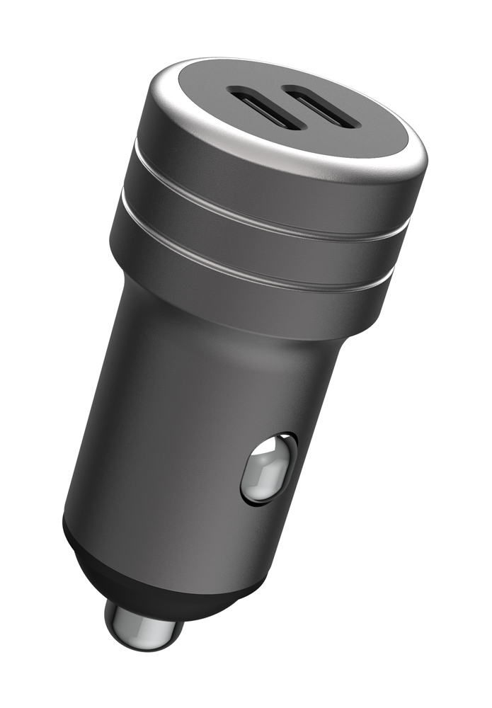 POWERTECH φορτιστής αυτοκινήτου PT-1149, 2x USB-C, 100W PD, γκρι - Image 2