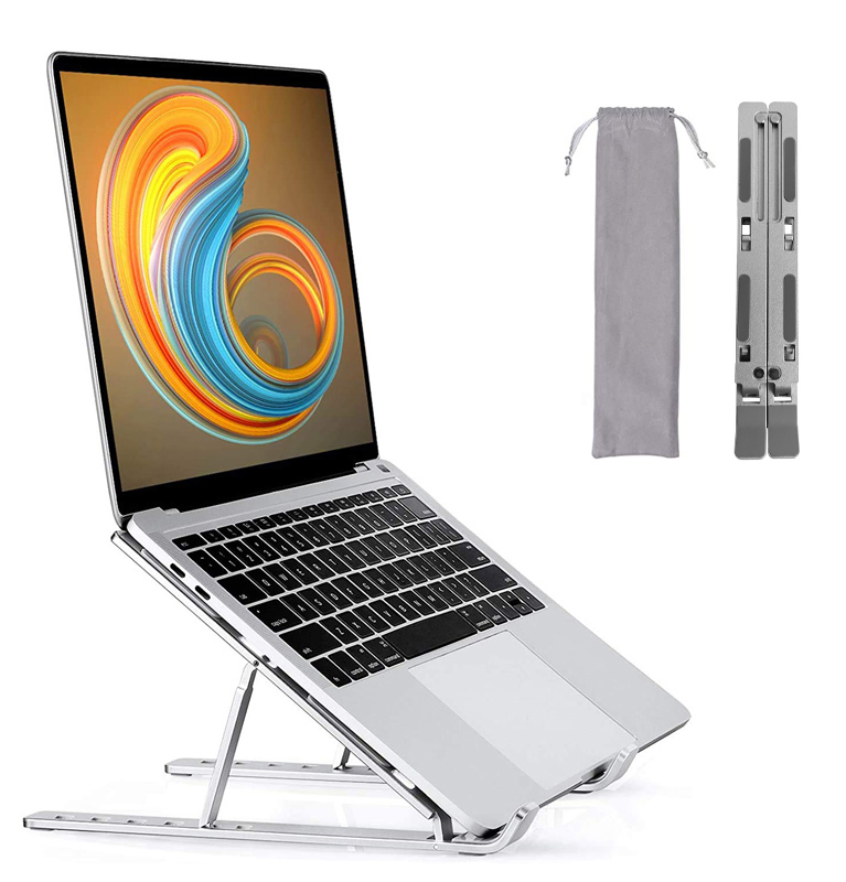 POWERTECH μεταλλική βάση laptop PT-1160, έως 18", foldable, ασημί - Image 2